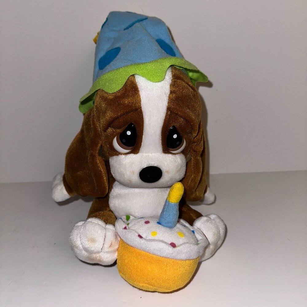 Sad Sam Happy Birthday Cake Plush Basset Hound Dog Stuffed Animal Applause VTG